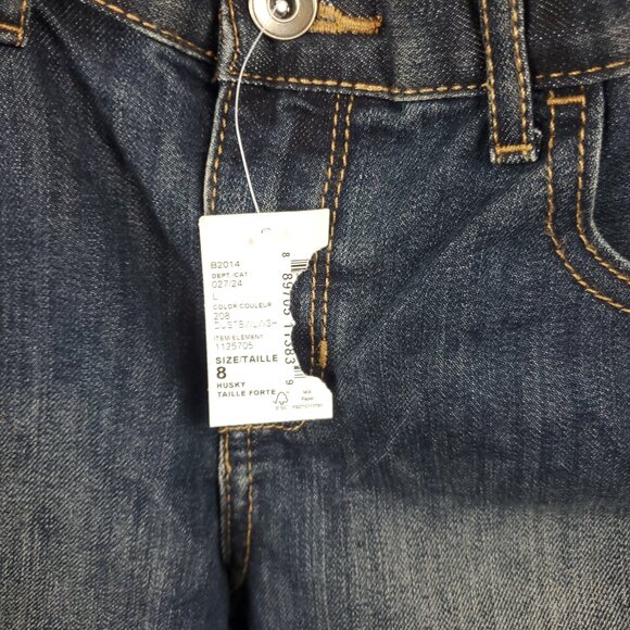 Place Kids Boys Bootcut Sz 8 Husky Denim Dark Wash Jeans - Picture 8 of 15